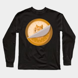 Dogecoin the New Bitcoin Crypto Design Long Sleeve T-Shirt